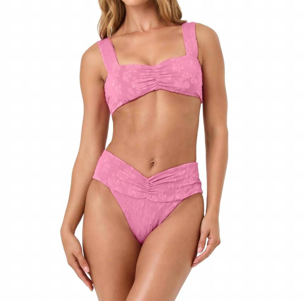 NEW L*SPACE bardot high rise bikini bottom in pink